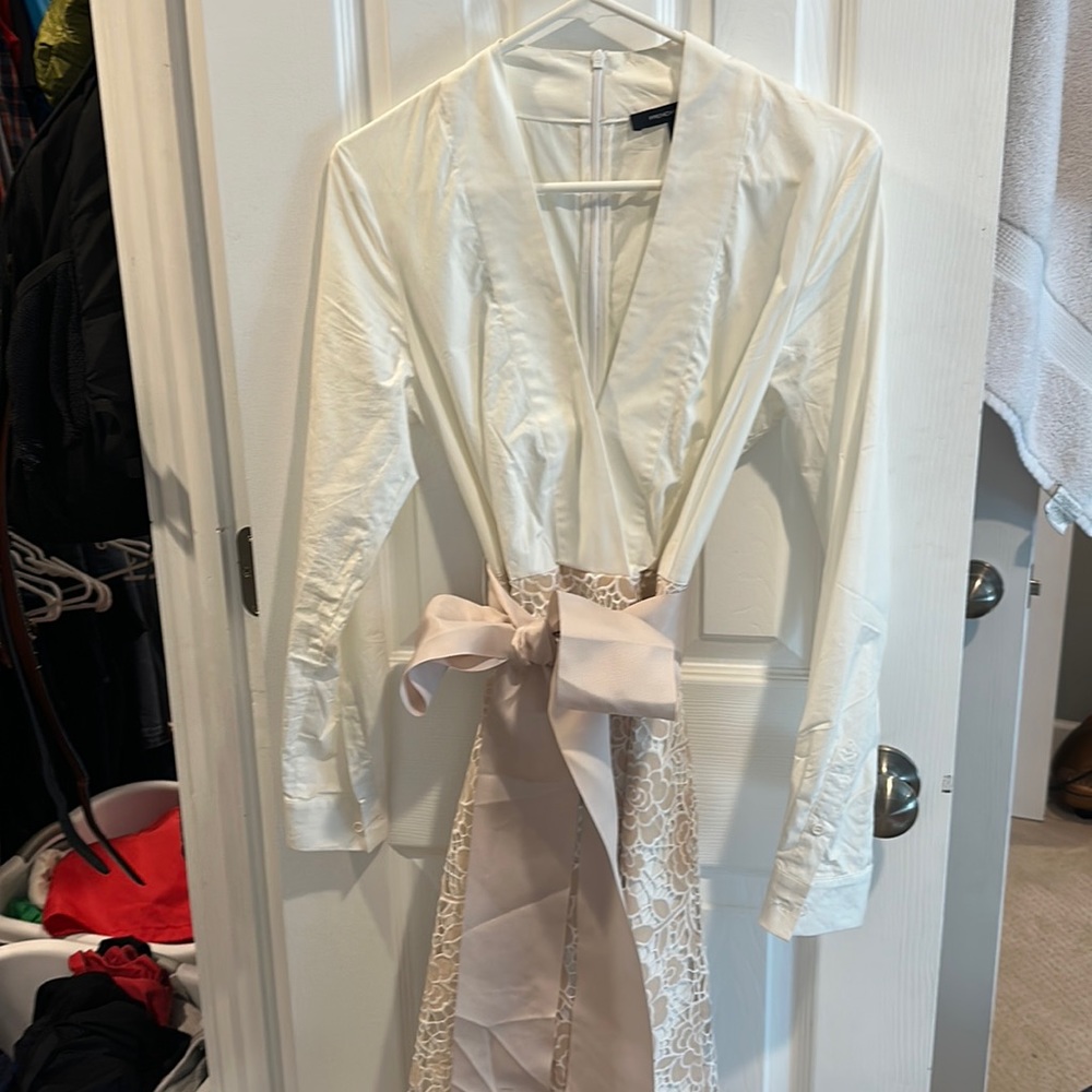 Size 6 French Connection pink and white cocktail dress